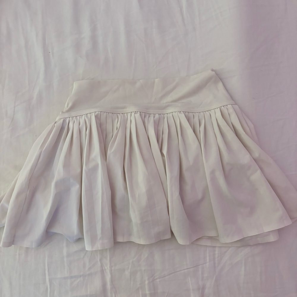 Flowy cute Tennis white mini skirt (comes with attached shorts)!
